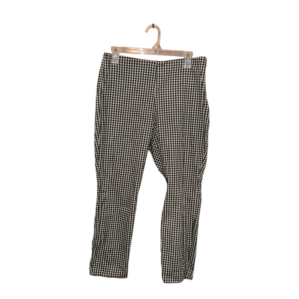 Mid/High Waisted Zipped Pull on Pixie Ankle Pants Houndstooth Size 12 Old Navy